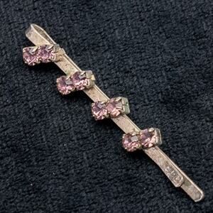 Vintage Pink Rhinestone column decorative hair pin